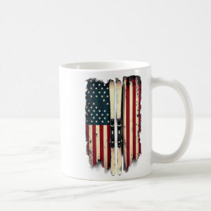 Amerikanische Flagge Skifahrer _3 Kaffeetasse