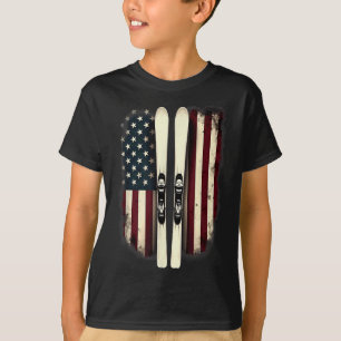 Amerikanische Flagge Skifahrer _4 T-Shirt