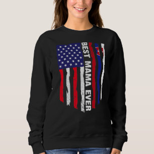 Amerikanische Flagge & Slowakei-Flagge Beste Mama- Sweatshirt