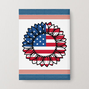 Amerikanische Flagge Sonnenblume-32222 Button