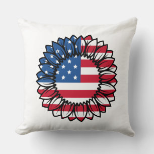 Amerikanische Flagge Sonnenblume-32222 Kissen