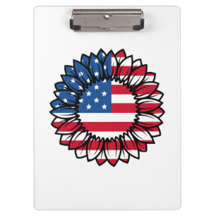 Amerikanische Flagge Sonnenblume-32222 Klemmbrett