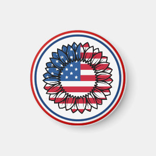 Amerikanische Flagge Sonnenblume-32222 Magnet