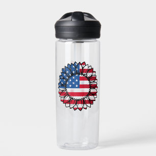 Amerikanische Flagge Sonnenblume-32222 Trinkflasche