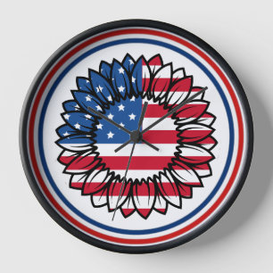 Amerikanische Flagge Sonnenblume-32222 Uhr