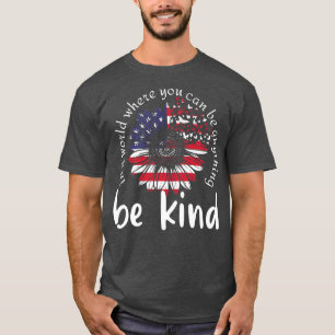 Amerikanische Flagge Sonnenblume Funny 4. Juli Ind T-Shirt
