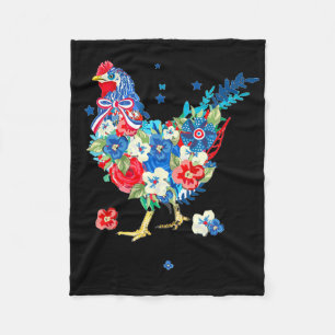 Amerikanische Flagge Sonnenblume Rot Weiß Blau 4. Fleecedecke