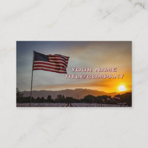 Amerikanische Flagge Sonnenuntergang Firmenname Vi Visitenkarte