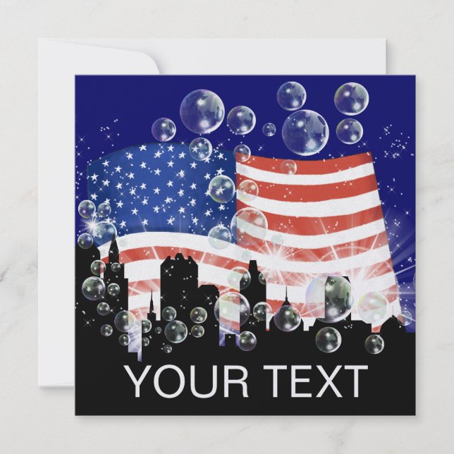 Amerikanische Flagge - SRF Einladung (Vorderseite)