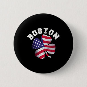Amerikanische Flagge St. Patricks Day Clic Boston Button