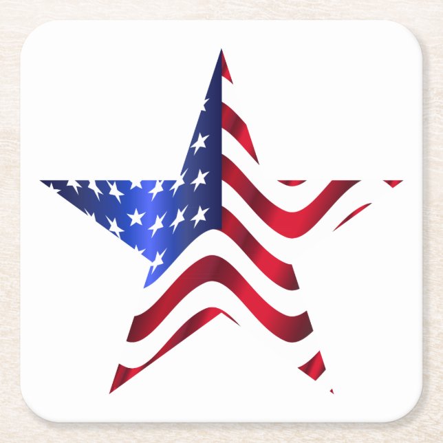 Amerikanische Flagge, Star 4. Juli Untersetzer (Vorderseite)