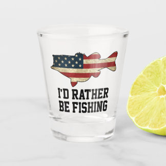 Amerikanische Flagge statt zu fischen Schnapsglas