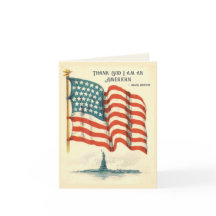 Amerikanische Flagge Statue of Liberty Leere Karte