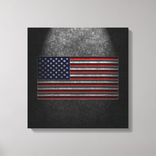 Amerikanische Flagge Stein Struktur Leinwanddruck