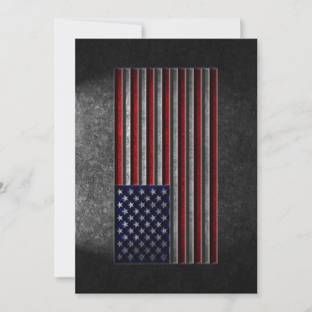 Amerikanische Flagge Stein Textur Einladung (Vorderseite)