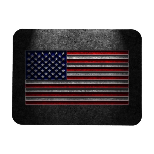 Amerikanische Flagge Steinstruktur Magnet (Horizontal)