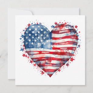Amerikanische Flagge Sterne Streifen Herz Patrioti Karte
