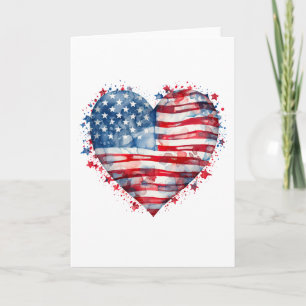 Amerikanische Flagge Sterne Streifen Herz Patrioti Karte