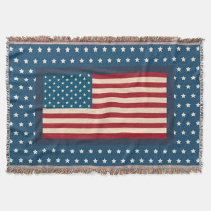 Amerikanische Flagge Sterne Wurfdecke  Decke