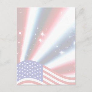 amerikanische Flagge Stolz Funkeln Explosion Postkarte