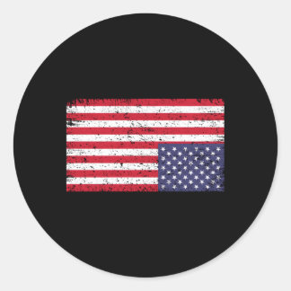 Amerikanische Flagge stört den Aufwärtstrend der S Runder Aufkleber