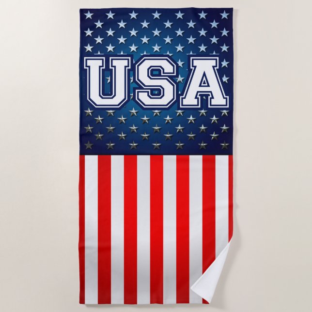 Amerikanische Flagge Strandtuch (Vorderseite)