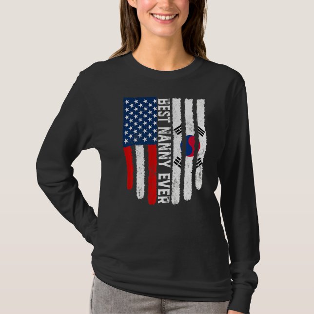 Amerikanische Flagge Südkorea Beste Jungfrau je Fa T-Shirt (Vorderseite)