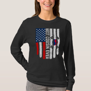 Amerikanische Flagge Südkorea Bester Cousin je Fah T-Shirt
