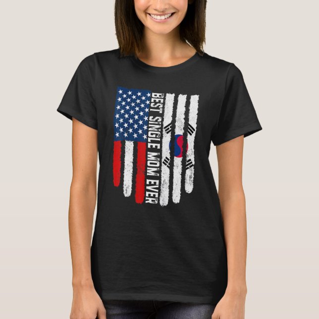 Amerikanische Flagge Südkorea Flagge Bester Single T-Shirt (Vorderseite)