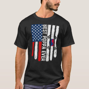 Amerikanische Flagge Südkoreas beste Poppa-Fahne j T-Shirt