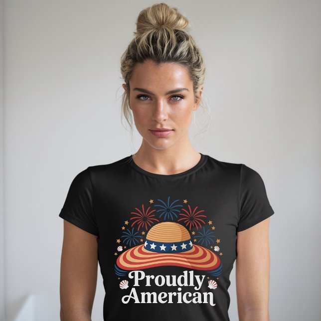 Amerikanische Flagge Sunhat - stolz amerikanisch T-Shirt (Von Creator hochgeladen)