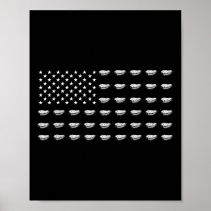 Amerikanische Flagge Süßkartoffel USA Patriotismus Poster