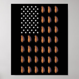 Amerikanische Flagge Süßkartoffel USA Patriotismus Poster