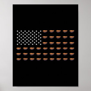 Amerikanische Flagge Süßkartoffel Usa Patriotismus Poster