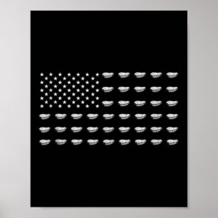 Amerikanische Flagge Süßkartoffel USA Patriotismus Poster