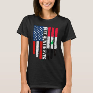Amerikanische Flagge Syrien Flag Beste Tante je Fa T-Shirt