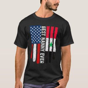 Amerikanische Flagge Syrien Flagge Beste Kinderfam T-Shirt