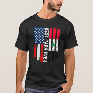 Amerikanische Flagge Syrien Flagge Beste Papa-je-F T-Shirt