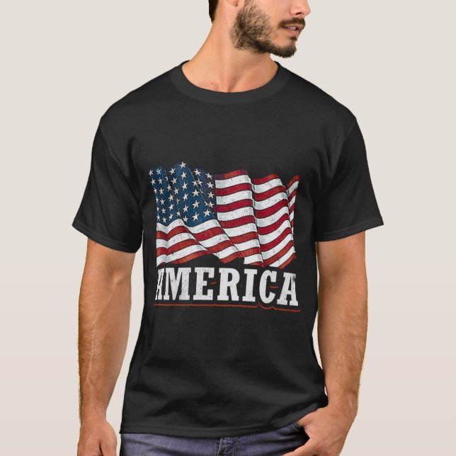 Amerikanische Flagge T-Shirt (Vorderseite)