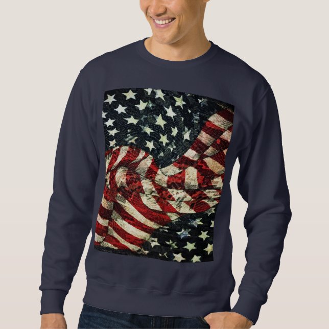 Amerikanische Flagge-Tarnung durch Shirley Taylor Sweatshirt (Vorderseite)