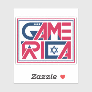 Amerikanische Flagge Text Gamerika Aufkleber