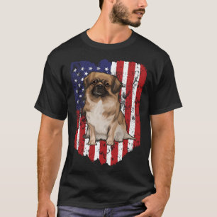 Amerikanische Flagge Tibetischer Spaniel 4. Juli U T-Shirt