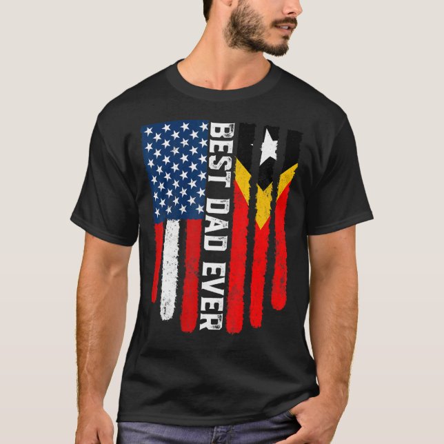 Amerikanische Flagge Timor-Leste Flagge Bester Vat T-Shirt (Vorderseite)