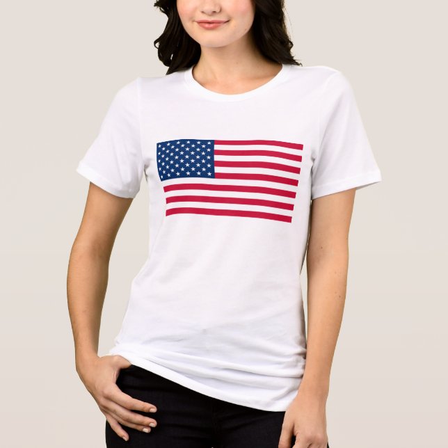 Amerikanische Flagge Tri-Blend Shirt (Vorderseite)