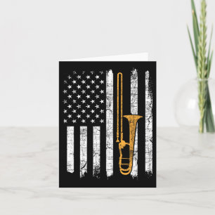 Amerikanische Flagge - Trombone - Liebe für Musik Karte