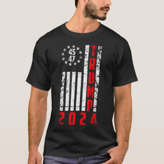 Amerikanische Flagge Trump 2024 45 47 Trump 2024 T-Shirt