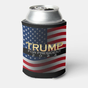 Amerikanische Flagge Trump 2024 Gold Patriotic Dosenkühler