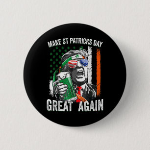 Amerikanische Flagge Trump macht St Patricks Day z Button