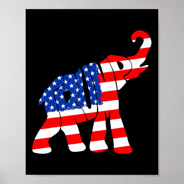 Amerikanische Flagge Trump Poster (Vorne)