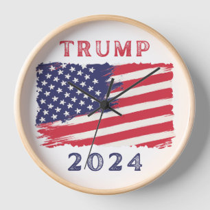 Amerikanische Flagge Trump Uhr der Wall 2024